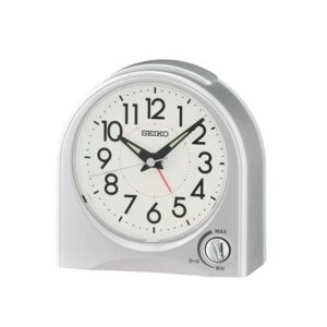 นาฬิกาปลุก SEIKO CLOCKS QHE204S 4.6X4.5 นิ้ว สีเงิน